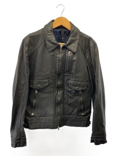 商品画像：bragden/レザージャケット・ブルゾン/46/山羊革/BLK/無地 1