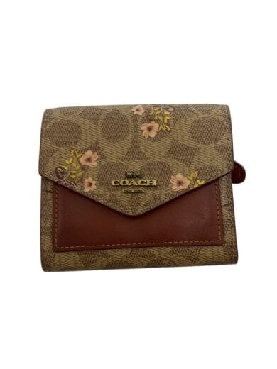 商品画像：3つ折り財布/PVC/BEG/花柄/レディース/67246 1