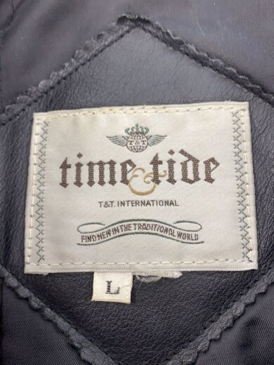 商品画像：TIME&TIDE/レザージャケット・ブルゾン/L/レザー/BLK/無地 3