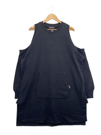 商品画像：変形スウェット/L/コットン/BLK/無地/オープンショルダー/パンク// 1