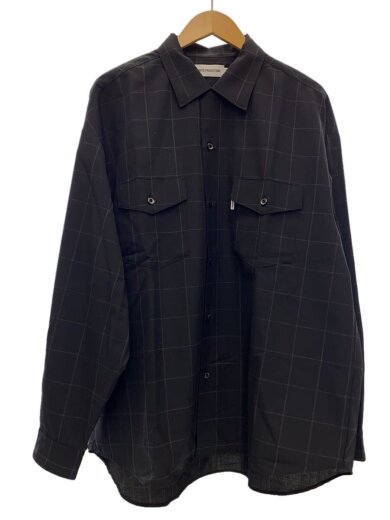 商品画像：長袖シャツ/L/ポリエステル/BLK/CTE-26S401-CHECK 1