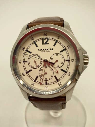 画像：COACHクォーツ腕時計/アナログ/レザー/IVO/146020581