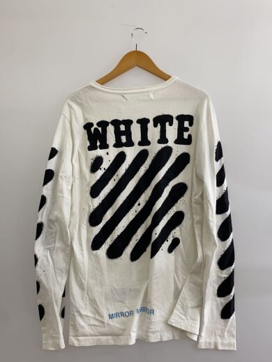 商品画像：長袖Tシャツ/L/コットン/WHT/首元袖黄ばみ・袖穴有り// 2