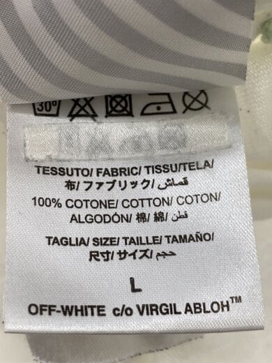 商品画像：長袖Tシャツ/L/コットン/WHT/首元袖黄ばみ・袖穴有り// 4