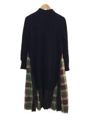 長袖ワンピース/38/ポリエステル/NVY/無地/6219801