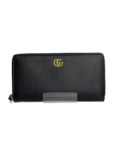 商品画像：長財布/レザー/BLK/無地/レディース/456117496334// 1