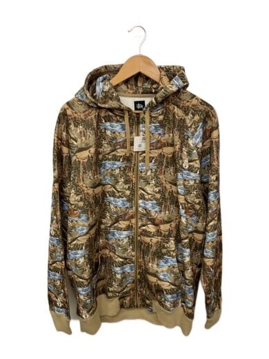 商品画像：ジップパーカー/XL/ポリエステル/KHK/総柄 1