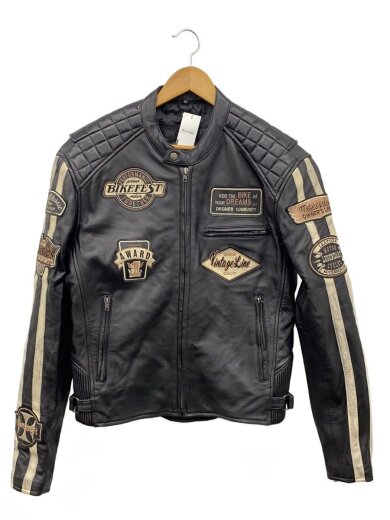 商品画像：レザージャケット・ブルゾン/M/羊革/BLK 1