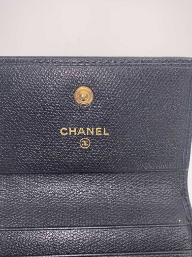 画像：CHANEL3つ折り財布/--/BLK/無地/レディース//3