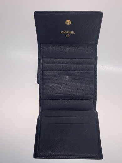 画像：CHANEL3つ折り財布/--/BLK/無地/レディース//4
