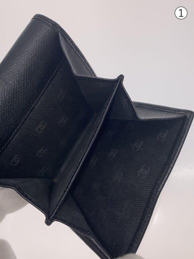 画像：CHANEL3つ折り財布/--/BLK/無地/レディース//5