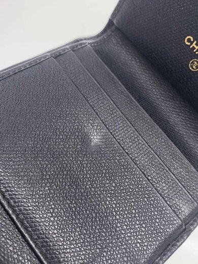 画像：CHANEL3つ折り財布/--/BLK/無地/レディース//7