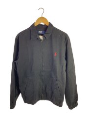 スイングトップ/胸ロゴ刺繍/ブルゾン/L/コットン/BLK