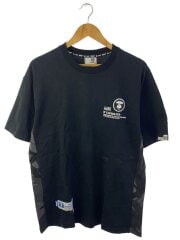 MOONFACE PATCH GRAPHIC TEE/Tシャツ/L/コットン/BLK