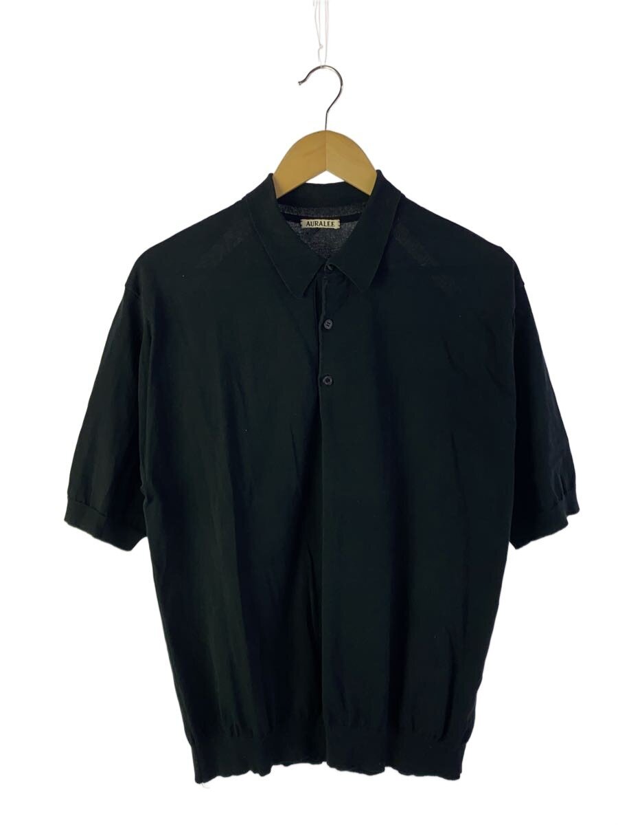 AURALEE / 20SS//ポロシャツ/3/コットン/ブラック/A20SP02HT