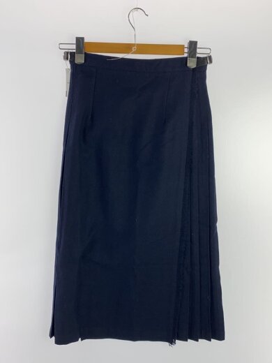 商品画像：プリーツ/巻きスカート/ロングスカート/36/ウール/NVY 2