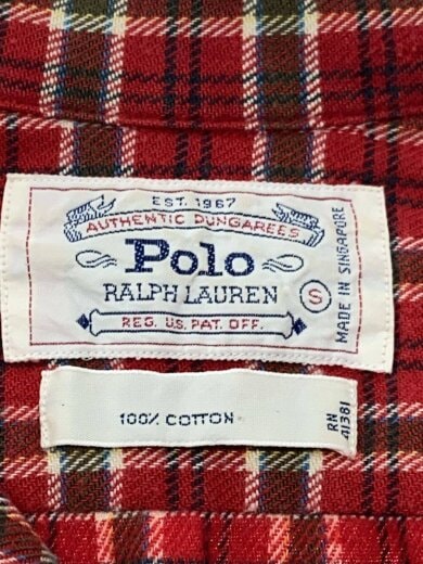 商品画像：白タグ/ネルシャツ/長袖シャツ/S/コットン/RED/チェック 3