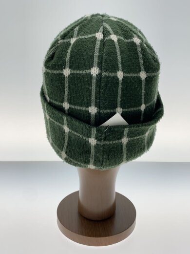 商品画像：ニットキャップ/チェック柄/コットン/グリーン/メンズ// 2