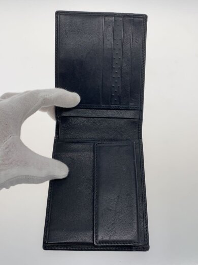 商品画像：2つ折り財布/レザー/BLK/無地/メンズ 4