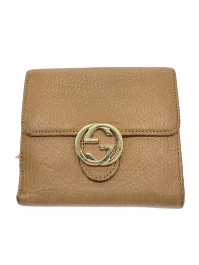 商品画像：2つ折り財布/レザー/BEG/無地/レディース 1