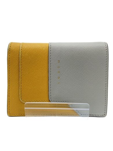 商品画像：バイフォールドウォレット/2つ折り財布/グレー×イエロー/レディース 1
