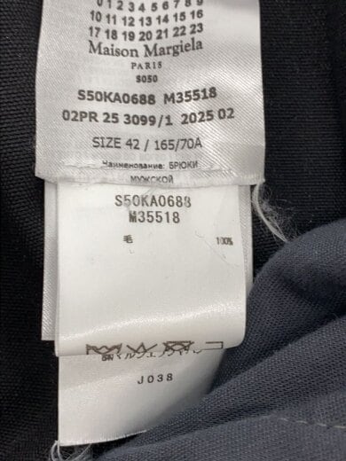 商品画像：Belted Wool Trousers/42/ウール/BLK/無地/S50KA0688 6