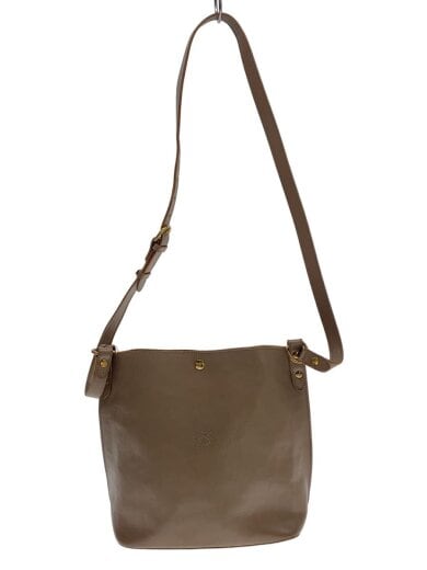 商品画像：クロスボディバッグ/ショルダーバッグ/レザー/ベージュ/無地// 1