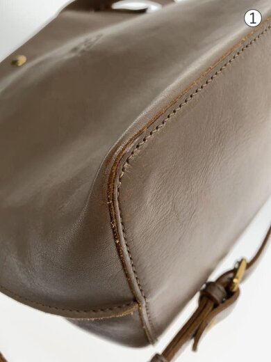 商品画像：クロスボディバッグ/ショルダーバッグ/レザー/ベージュ/無地// 7