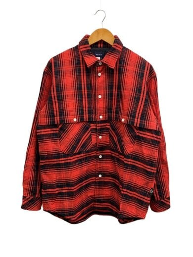 商品画像：長袖シャツ/M/コットン/レッド/チェック/WJSI0036 1
