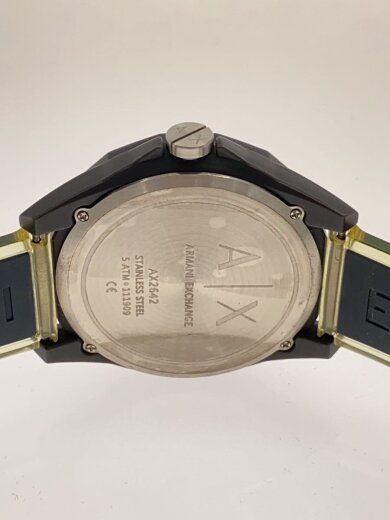 商品画像：クォーツ腕時計/アナログ/ラバー/BLK/GRN/ax2642 3