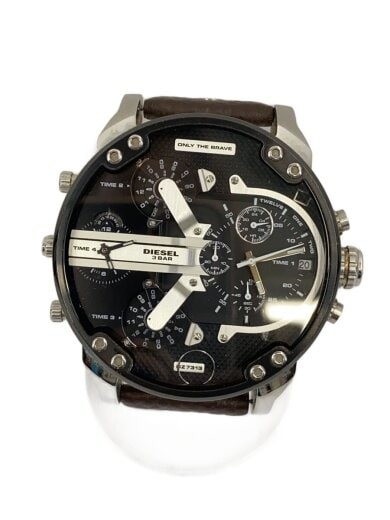 商品画像：クォーツ腕時計/アナログ/レザー/ブラック/ブラウン/DZ-7313 1