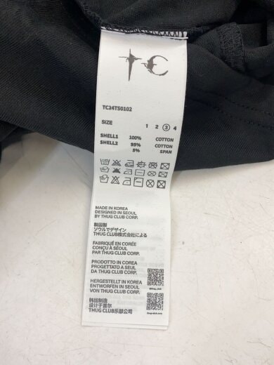 商品画像：Tシャツ/3/コットン/BLK/無地/TC24TS0102// 4