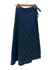 ラップスカート/ロングスカート/1/コットン/NVY/チェック