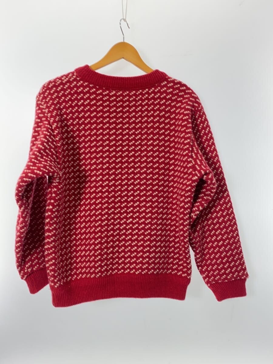 L.L.Bean / 80s/バーズアイ柄ニット/ニット・セーター(厚手)/S/ウール/RED/総柄/04375