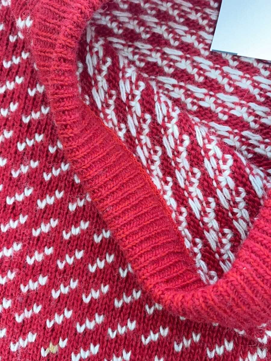 L.L.Bean / 80s/バーズアイ柄ニット/ニット・セーター(厚手)/S/ウール/RED/総柄/04375