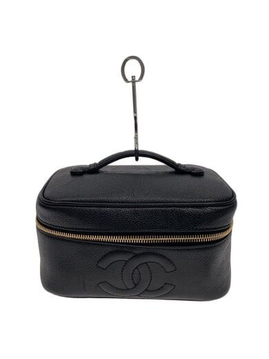 商品画像：バニティバッグ_キャビアスキン_ココマーク_BLK/牛革/BLK 1