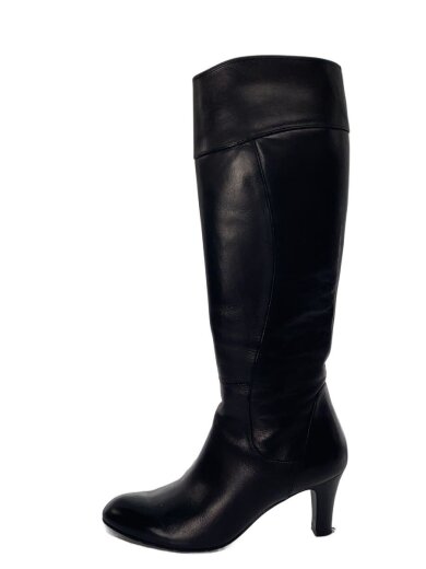 商品画像：ロングブーツ/22.5cm/BLK/レザー 1