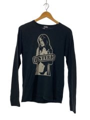 長袖Tシャツ/M/コットン/BLK/プリント/0223CL03