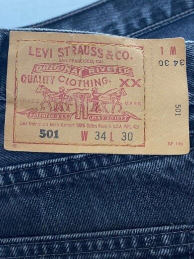 商品画像：90s/ボタン裏511/USA製/ストレートパンツ/34/コットン/BLK/501-0660 4