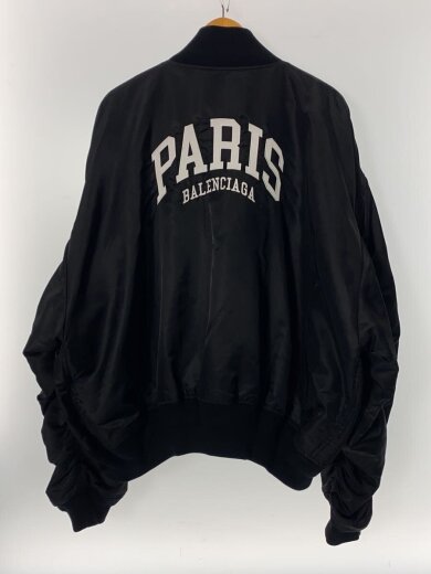 商品画像：フロントスナップロゴカレッジジャケット/ボンバージャケット/S/ナイロン/BLK/768924// 2