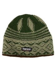 Diamond Beanie//24AW/ニットキャップ/アクリル/グリーン/総柄/メンズ