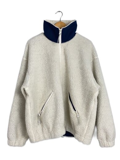 商品画像：ボアフリースジャケット/1/ポリエステル/ホワイト/無地 1