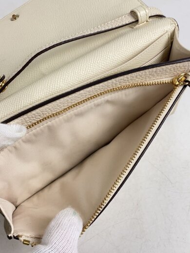 商品画像：ショルダーウォレット/レザー/クリーム/無地// 7