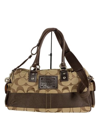 商品画像：ボストンバッグ/キャンバス/ベージュ/総柄 1