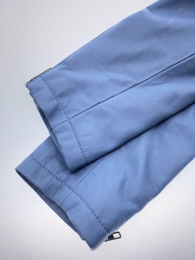 商品画像：シングルライダースジャケット/M/羊革/BLU/無地 5