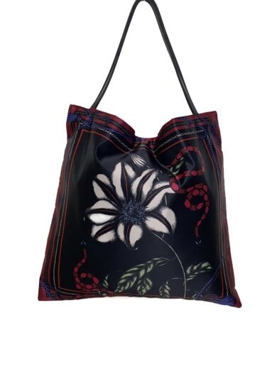 商品画像：トートバッグ/--/BLK/花柄 3