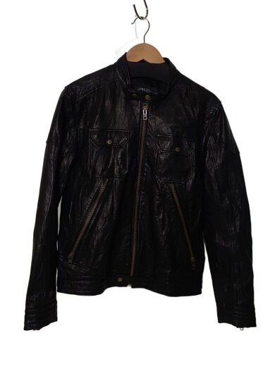 商品画像：PWL51/シングルライダースジャケット/L/羊革/BLK/無地 1