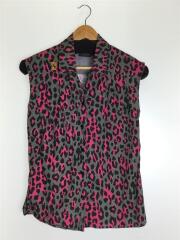 ノースリーブブラウス/S/コットン/GRY/総柄/01182ah04/TWO TONE PANTHER