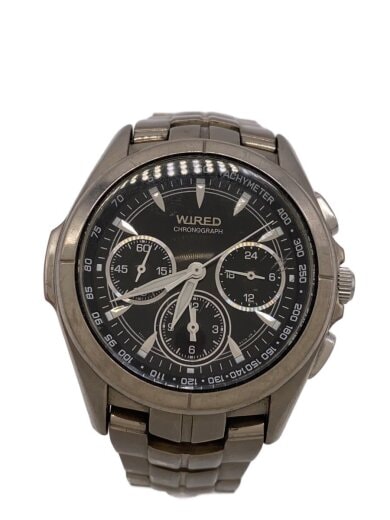 商品画像：クォーツ腕時計/アナログ/ステンレス/BLK/SLV 1