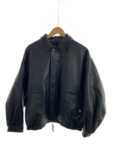 商品画像：レザージャケット・ブルゾン/M/フェイクレザー/BLK/無地/233-1574 1